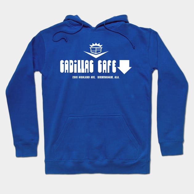 Cadillac Cafe Sign Hoodie by Wright Art